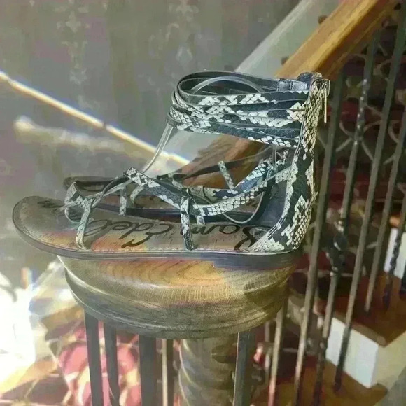 Sam Edelman Glenda gladiator snake embossed sandals. Good condition. Size 9.5. - Picture 7 of 14